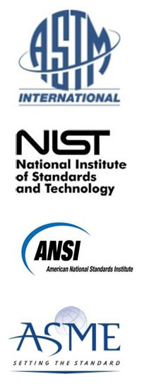 ASTM, NIST, ANSI, ASME